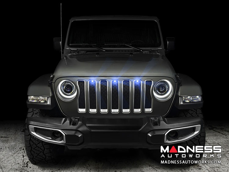 Jeep Gladiator Pre-Runner Style LED Grill Light Kit - Blue